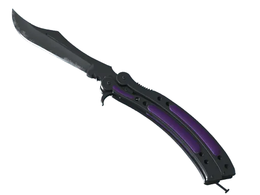 ★ StatTrak™ Butterfly Knife | Ultraviolet (Well-Worn)