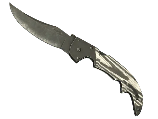 ★ StatTrak™ Falchion Knife | Black Laminate (Battle-Scarred)