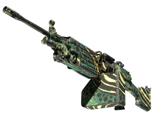 StatTrak™ M249 | Emerald Poison Dart (Well-Worn)