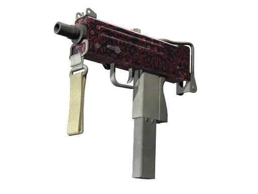 MAC-10 | Red Filigree (Well-Worn)