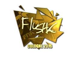 Sticker | flusha (Gold) | Cologne 2016