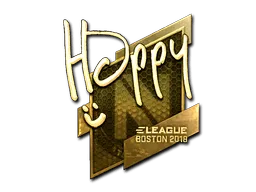 Sticker | Happy (Gold) | Boston 2018