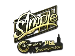 Sticker | s1mple (Gold) | Stockholm 2021